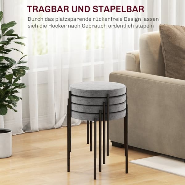 Rootz Velvet spisestuestole Sæt med 4 - Stabelbare køkkenskamler - Polstrede møbler - Elegant design - Pladsbesparende - 41,5 cm x 41,5 cm x 46 cm