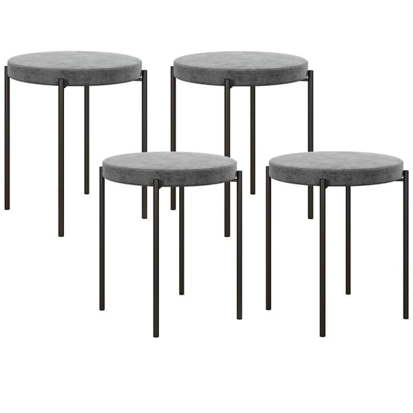 Rootz Velvet spisestuestole Sæt med 4 - Stabelbare køkkenskamler - Polstrede møbler - Elegant design - Pladsbesparende - 41,5 cm x 41,5 cm x 46 cm