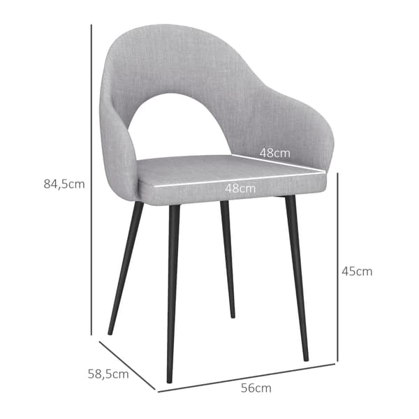 Rootz polstret spisestuestol - minimalistisk stil - grå og sort - pletafvisende - 56 cm x 58,5 cm x 84,5 cm
