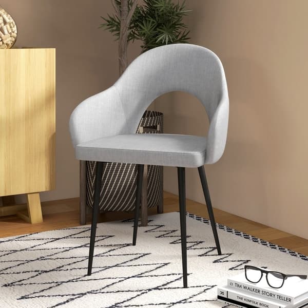 Rootz polstret spisestuestol - minimalistisk stil - grå og sort - pletafvisende - 56 cm x 58,5 cm x 84,5 cm