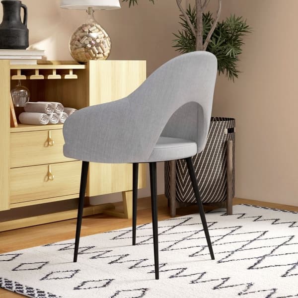 Rootz polstret spisestuestol - minimalistisk stil - grå og sort - pletafvisende - 56 cm x 58,5 cm x 84,5 cm