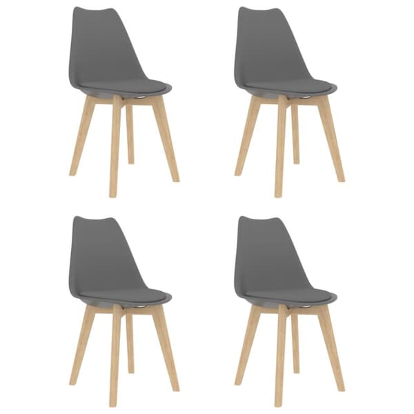 Matstolar 4 st grå plast