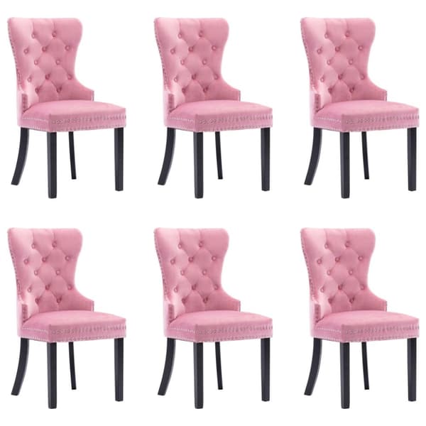 Matstolar 6 st rosa sammet