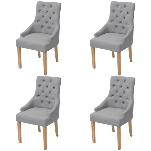 Matstolar 4 st ljusgrå tyg