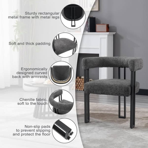 Rootz-ruokailutuoli - Keittiötuoli - Moderni muotoilu - Chenille-päällinen - Ergonominen tuki - 61,5 cm x 72 cm x 51,5 cm