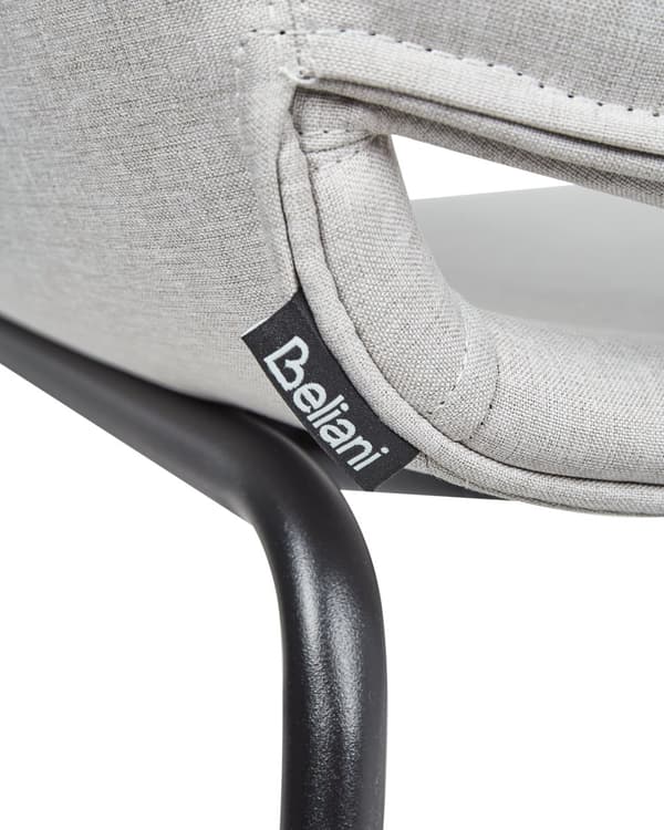 Sett med 2 Spisestoler Lysegrå Polyester Polstring Metallben Elegante Spisestuemøbler