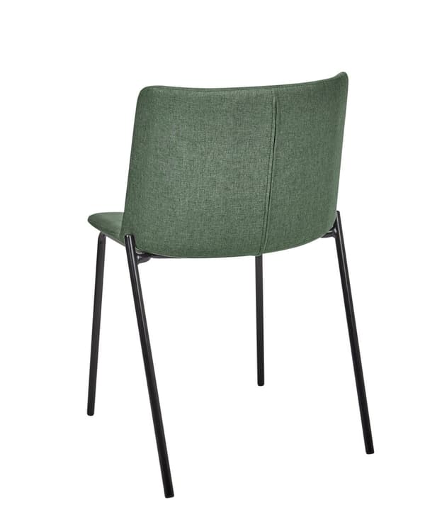Sett med 2 Spisestoler Grønn Polyester Stoff Metallben Polstret Stilfull Spisestue