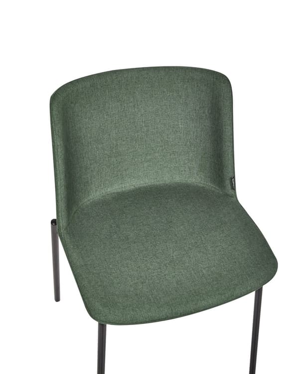 Sett med 2 Spisestoler Grønn Polyester Stoff Metallben Polstret Stilfull Spisestue