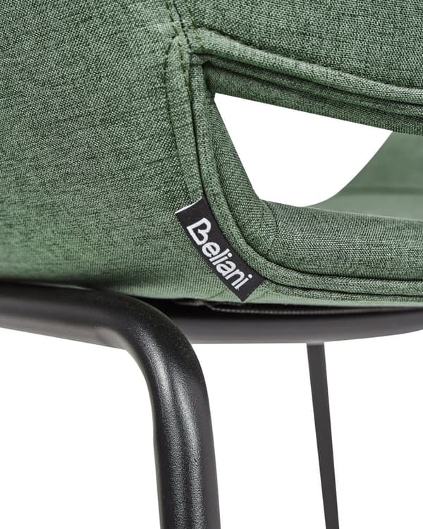 Sett med 2 Spisestoler Grønn Polyester Polstring Metallben Elegante Spisestuemøbler