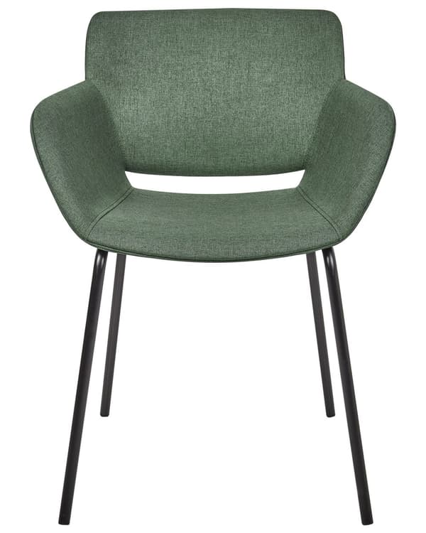 Matstolar 2 st Grön Polyesterklädsel Metallben Eleganta Matsalsmöbler Matrumsmöbler