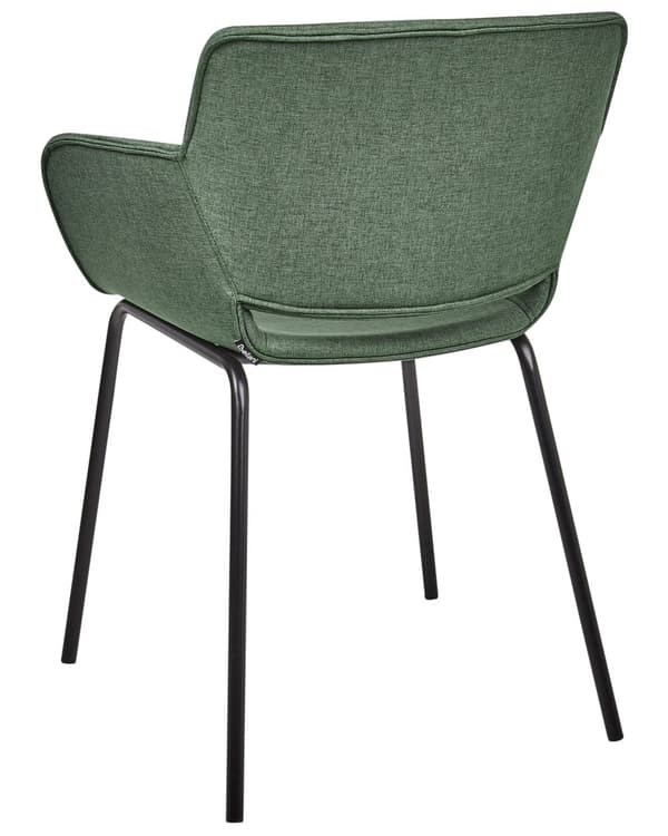 Matstolar 2 st Grön Polyesterklädsel Metallben Eleganta Matsalsmöbler Matrumsmöbler