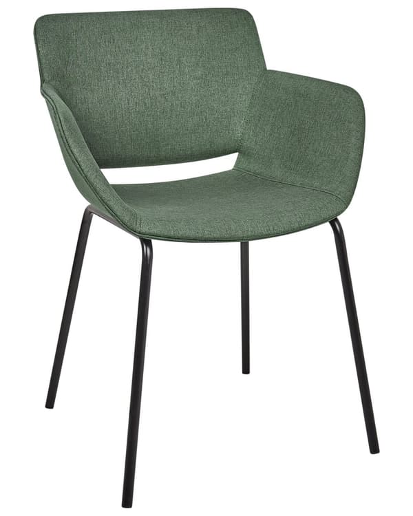 Matstolar 2 st Grön Polyesterklädsel Metallben Eleganta Matsalsmöbler Matrumsmöbler