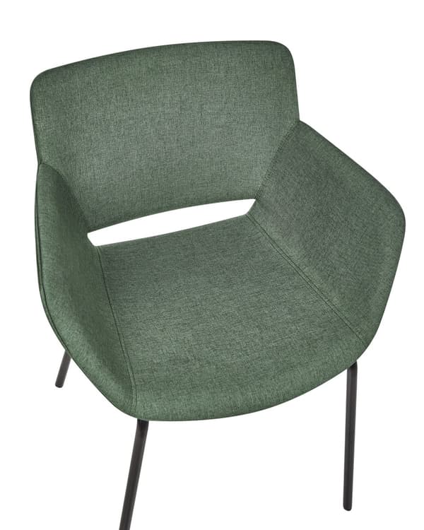 Matstolar 2 st Grön Polyesterklädsel Metallben Eleganta Matsalsmöbler Matrumsmöbler