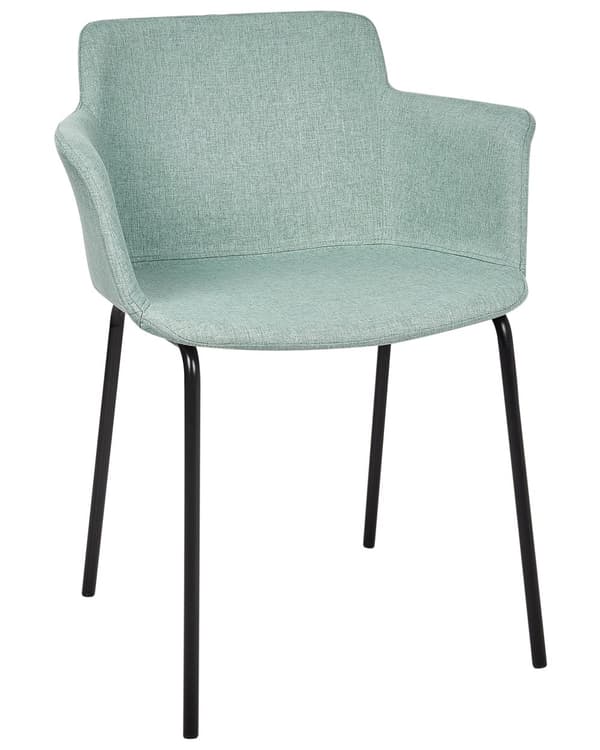 Matstolar 2 st Mintgrön Polyesterklädsel Metall Svarta Ben Modern Matrumsmöbler