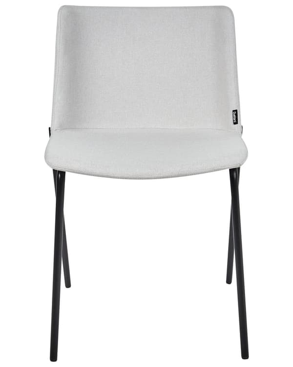 Matstolar 2 st Ljusgrå Polyester Tyg Metallben Stoppade Snyggt Matsal Matrum Matplats