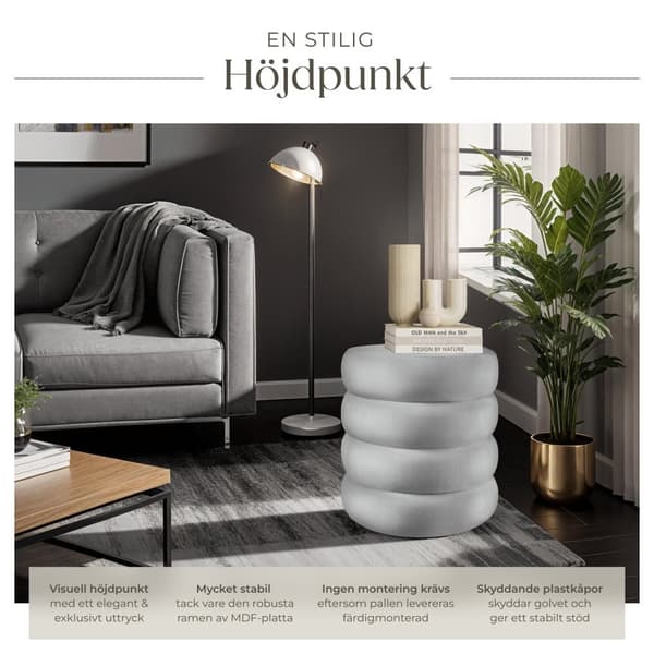 Sittpuff med förvaringsutrymme Altu - Grå sammetslook