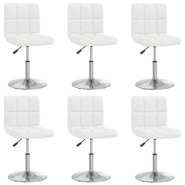 Pöytätuolit 6 kpl White Faux Leather