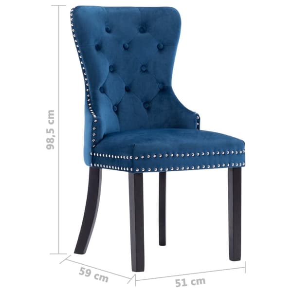 spisebordsstole 4 stk. velour blå