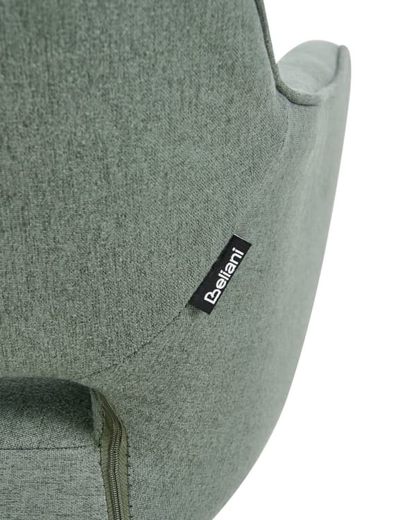Spisebordsstole Grøn Polyester Sæt af 2 Stof Polstrede Spisestue Stole med Drejefunktion Spisestole med Armlæn Behagelige Design