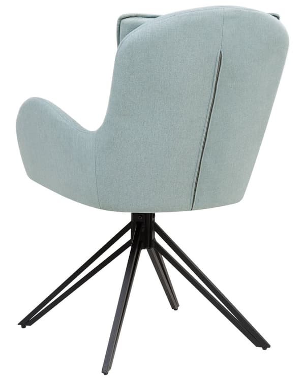 Spisebordsstole Mintgrøn Polyester Sæt af 2 Stof Polstrede Spisestue Stole med Drejefunktion Spisestole med Armlæn Behagelige Design
