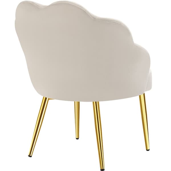 Stol Hellen, polstret med fløjlbetræk - creme/guld,Sæt med 2 stk.