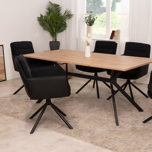 Set med 2 svarta stolar L63 cm - Logan