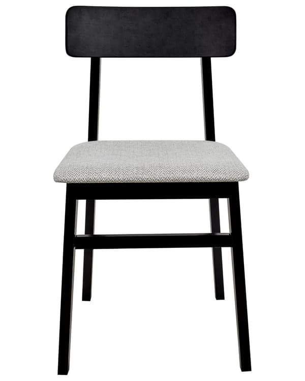 Sett med 2 Spisestoler Svart Gummitre Polyesterstoff Uten armlener Retro design