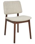 Miniatyrbilde 4 av 9: Sett med 2 Spisestoler Ramme i Mørkt Gummitre Beige Boucle Sete Armløs Retro Design