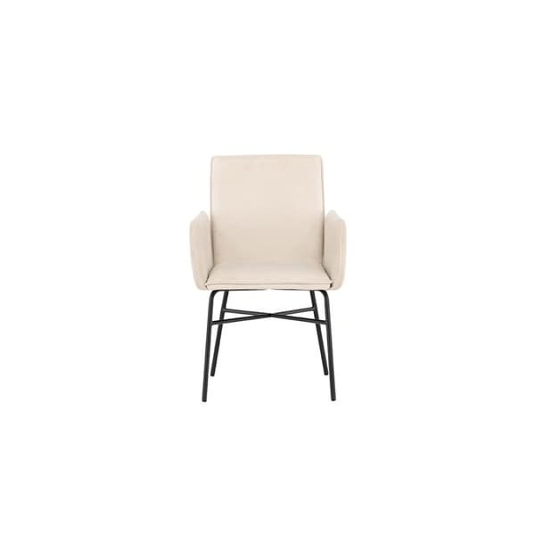 Petra matstol med armstöd sammet beige.