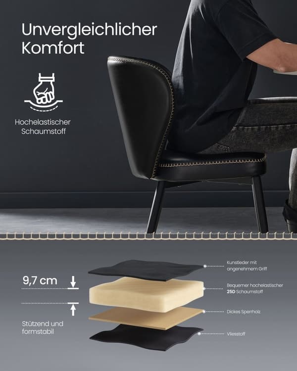 Rootz EKHO Collection - Spisestuestole - Køkkenstole - Elegant design - 45cm x 50cm x 85cm