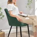 Miniatyrbillede 4 af 7: Spisestuestole - Loungestole - Sæt med 2 - Velvet polstring - Grøn