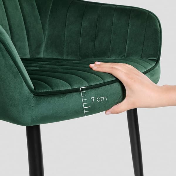 Spisestuestole - Loungestole - Sæt med 2 - Velvet polstring - Grøn