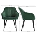 Miniatyrbillede 6 af 7: Spisestuestole - Loungestole - Sæt med 2 - Velvet polstring - Grøn