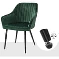 Miniatyrbillede 7 af 7: Spisestuestole - Loungestole - Sæt med 2 - Velvet polstring - Grøn