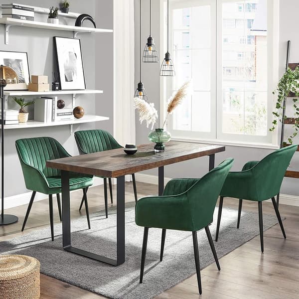 Spisestuestole - Loungestole - Sæt med 2 - Velvet polstring - Grøn