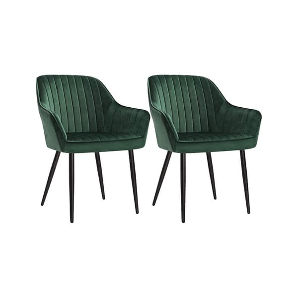 Spisestuestole - Loungestole - Sæt med 2 - Velvet polstring - Grøn
