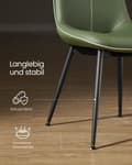 Miniatyrbild 6 av 7: Matsalstol - Uppsättning av 2 - med ryggstöd - skoggrön