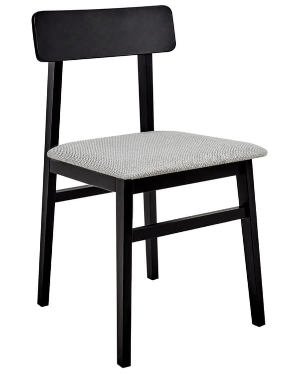 Spisebordsstol Træ Grå Sæt af 2 Spisestole Klassiske Spisestuestol Polstret Sæde Retro Design Træstole til Spisebord