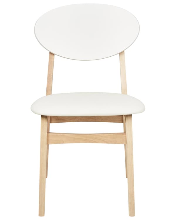 Spisebordsstol Træ Hvid Sæt af 2 Spisestole Klassiske Spisestuestol Polstret Sæde Retro Design Træstole til Spisebord
