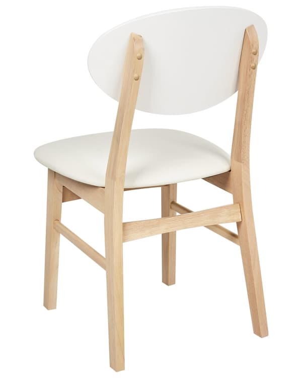 Spisebordsstol Træ Hvid Sæt af 2 Spisestole Klassiske Spisestuestol Polstret Sæde Retro Design Træstole til Spisebord