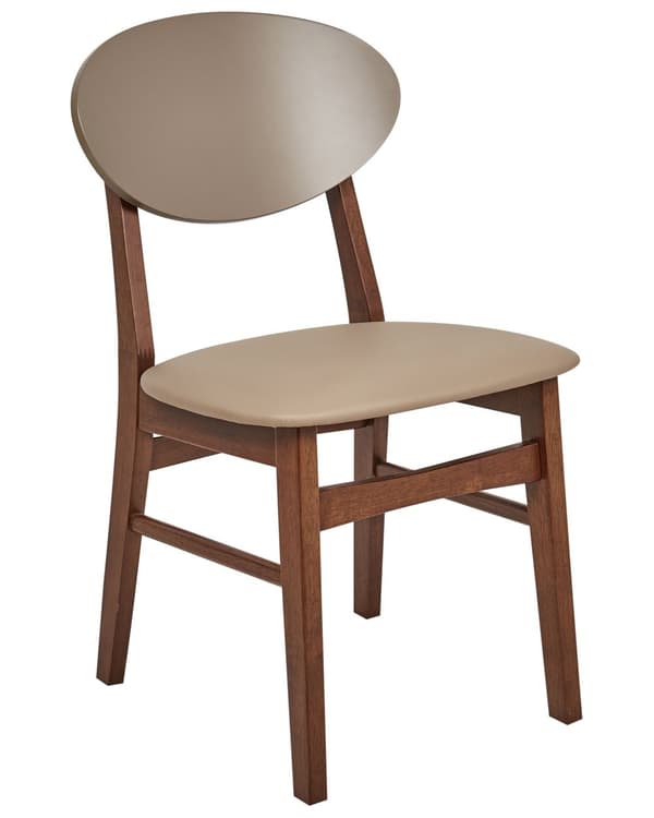 Spisebordsstol Træ Brun Sæt af 2 Spisestole Klassiske Spisestuestol Polstret Sæde Retro Design Træstole til Spisebord