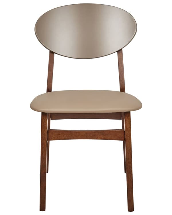 Spisebordsstol Træ Brun Sæt af 2 Spisestole Klassiske Spisestuestol Polstret Sæde Retro Design Træstole til Spisebord