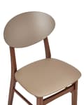 Miniatyrbillede 7 af 9: Spisebordsstol Træ Brun Sæt af 2 Spisestole Klassiske Spisestuestol Polstret Sæde Retro Design Træstole til Spisebord
