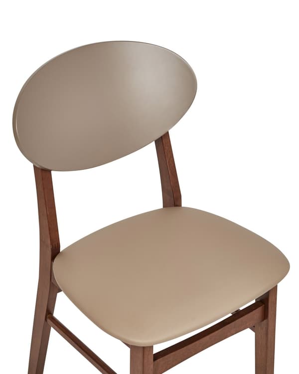 Spisebordsstol Træ Brun Sæt af 2 Spisestole Klassiske Spisestuestol Polstret Sæde Retro Design Træstole til Spisebord