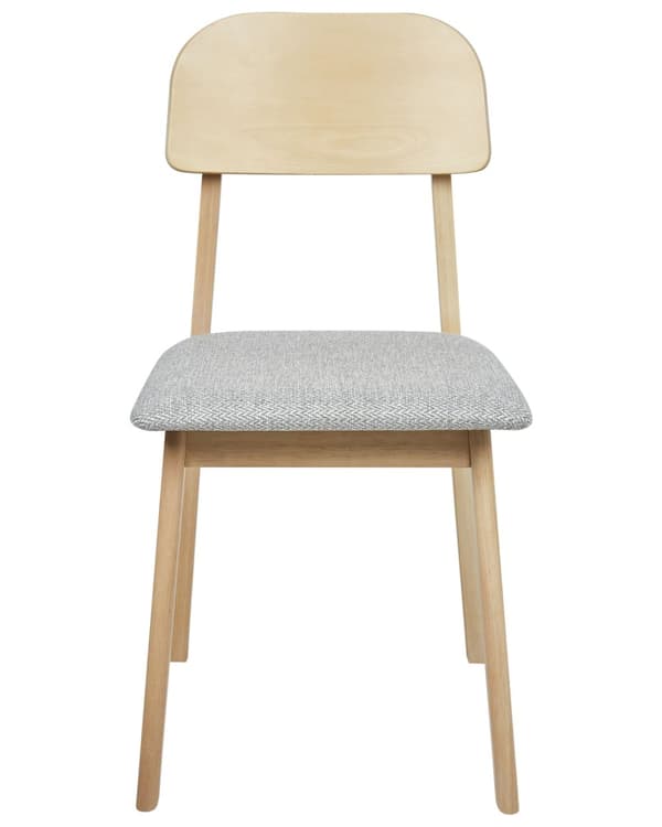 Spisebordsstol Træ Grå Sæt af 2 Spisestole Klassiske Spisestuestol Polstret Sæde Retro Design Træstole til Spisebord