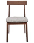 Miniatyrbillede 5 af 9: Spisebordsstol Træ Grå Boucle Sæt af 2 Spisestole Klassiske Spisestuestol Polstret Sæde Retro Design Træstole til Spisebord