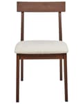 Miniatyrbillede 5 af 9: Spisebordsstol Træ Beige Boucle Sæt af 2 Spisestole Klassiske Spisestuestol Polstret Sæde Retro Design Træstole til Spisebord
