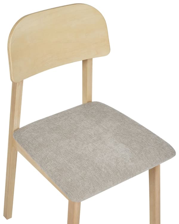 Spisebordsstol Træ Taupe Sæt af 2 Spisestole Klassiske Spisestuestol Polstret Sæde Retro Design Træstole til Spisebord