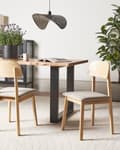 Miniatyrbillede 2 af 9: Spisebordsstol Træ Taupe Sæt af 2 Spisestole Klassiske Spisestuestol Polstret Sæde Retro Design Træstole til Spisebord