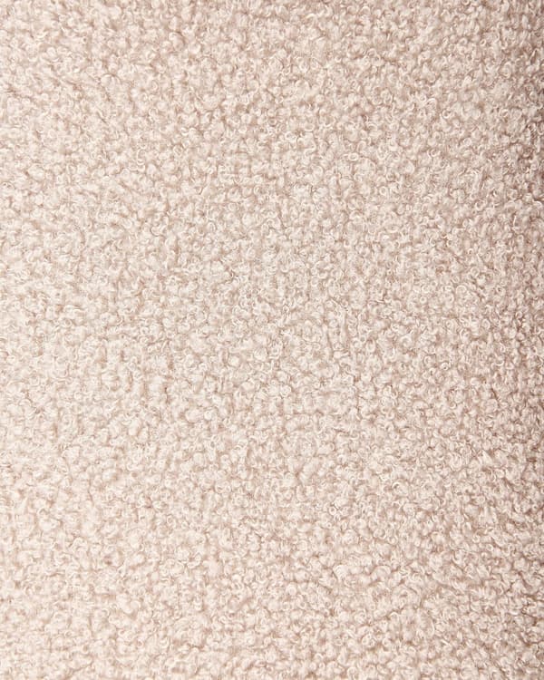 Sett med 2 Stoler Spisestuestol Beige Teddy Boucle med Armlener Utskåret Rygg Svart Metallben